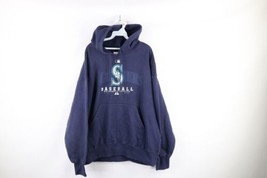 Vintage Majestic Mens XL Faded Heavyweight Seattle Mariners Spell Out Hoodie - £42.73 GBP