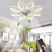 Bladeless Ceiling Fan With Lights, Contemporary Flush Mount Ceiling Fan With - $128.93