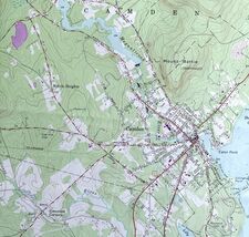Map Camden Maine USGS 1973 Topographic Vintage Geological 1:24000 27x22&quot;... - €13,93 EUR