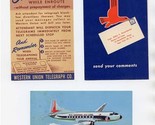 Eastern Airlines Postcard Comment Form Western Union Telegraph Ad TT Req... - $17.82