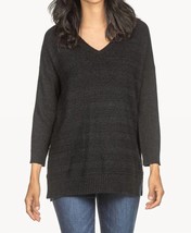 Lilla P v-neck tunic sweater in Black - £82.08 GBP