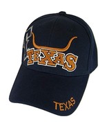 Texas Longhorn &amp; State Flag Adjustable Baseball Cap (Navy) - £11.95 GBP