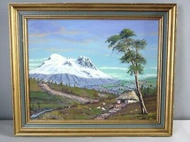 Vintage Original Listed Artist Ligia Jara Signed Framed Oil Painting E743 - £195.54 GBP