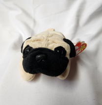 Ty Beanie Baby  Pugsley Pug Puppy Dog Plush 1996 - Hang Tag &amp; Tush Tag - $7.91