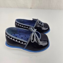 Vintage Gymboree Whale Watching Baby Girl Shoes Blue Patent Leather Bows... - $40.72 CAD
