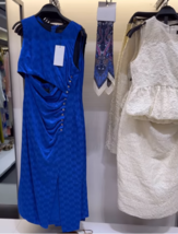 ZARA BNWT 2025. BLUISH BLUE JACQUARD MIDI DRESS BUTTONS CUT OUT. 2925/599 - $93.23