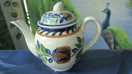 Antique Adams Handpainted One Cup Teapot 5 1/4 X 6&quot; - £50.16 GBP