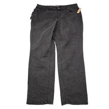 DKNY Jeans Womens 22W Black Gray Animal Print Charcoal Wash Mid Rise 5-Pocket - $28.59