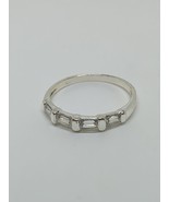 Sterling Silver 925 Rectangle CZ Ring Size 7 - $7.99