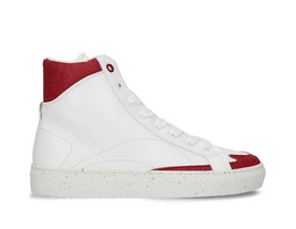 Scarpe ginnastica alte unisex vegane bianche in Apple Skin bambù gomma r... - $130.86