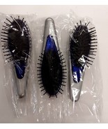 (Box of 12) ~ HAYASHI Cushioned Small Palm Size TRAVEL BRUSH ~ (Silver &amp;... - $32.96 CAD