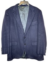 Van Julian Men&#39;s Sport Coat Blazer  Vintage Jacket Camel Hair Blue Size 44L - £23.18 GBP