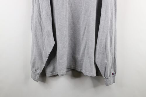 Vintage 90s Champion Mens 2XL Distressed Spell Out Long Sleeve T-Shirt Gray Item image 3