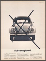 1968 Volkswagen Beetle VW Bug Vintage Print Ad It&#39;s Been Replaced Wall Art Decor - $10.97