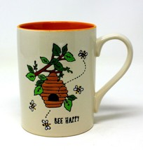 Bee Happy Coffee Mug 20 oz Ceramic Buzzing Bumble Bee Honey Hive Cup by TAG NEW - £12.08 GBP