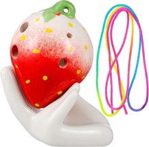 6 Hole Ocarina, Ceramic Strawberry Ocarina, Fruit Shape Porcelain Ocarina With - $35.99