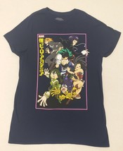My Hero Academia T Shirt Mens Size Small Navy Blue Anime Manga Characters - £6.56 GBP