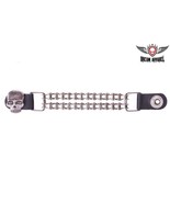 Motorcycle Vest Extenders Skull Design 4 Piece Set 6 1/2 Inch Chrome Cha... - $29.70