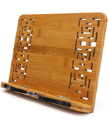 Bamboo Book Stand Reading Rest Holder Cookbook Cook Stand/Foldable Table... - $353.60 MXN