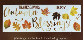 Autumn Foil Wall Clings 27.5X9.75&quot; Autumn Blessing Thanksgiving Mantel - $19.57