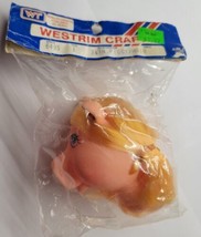Westrim Crafts #6495 3 3/4&quot; Piggy Head W/ Yellow Blonde Hair - £7.93 GBP