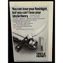 Schrade Knife Print Ad Vintage 1980 Uncle Henry Hunting Camping Outdoors - £7.82 GBP