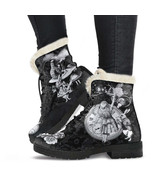 Faux Fur Combat Boots - Alice in Wonderland Gifts 52 Classic Series, Bla... - £63.89 GBP