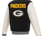 NFL Green Bay Packers Reversible Fleece Jacket PVC Sleeves Embroidered L... - £110.26 GBP