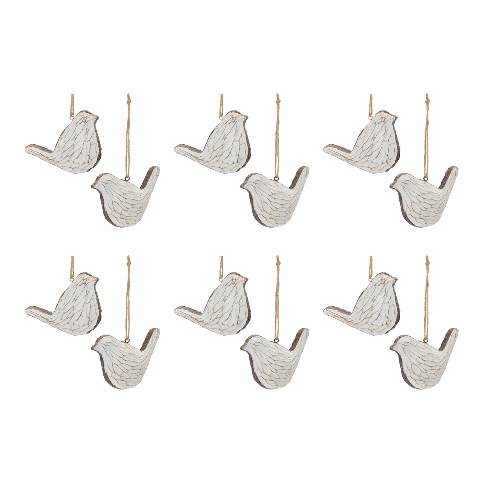 Carved Bird Ornament (Set of 12) Item image 4