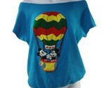 VTG Mickey &amp; Minnie Mouse Sunday Comics CropTop Embroidered Blue Sz Med  - £26.14 GBP