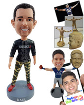 Personalized Bobblehead Athletic guy wearing nice gym clothing ready to make som - £72.74 GBP