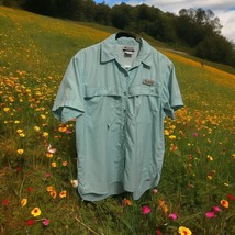 Columbia Sportswear Co Woman Fishing Outdoors Shirt Size M Aqua Blue Green - $23.38