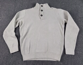 American Rag Sweater Men&#39;s Medium Raglan Mock Neck Textured Pullover Casual Prep - £11.59 GBP