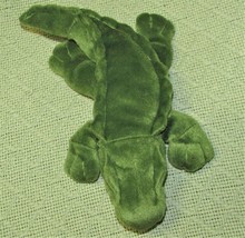 Giant Star Alligator Beaan Bag 8&quot; Plush Stuffed Animal Green Yellow 2003 Toy - £8.70 GBP
