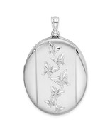 Silver  Butterflies 34mm Oval Locket QLS523 - $148.08 CAD