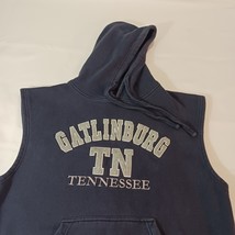 SANJEEV Gatlinburg Tennessee Men's Blue Cotton Blend Hoodie Pullover Vest Size L image 5