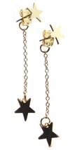 Nuevo Eeuu Hecho Ecru Metal 14K Chapado en Oro Estrella Lineal Pendiente... - $14.98