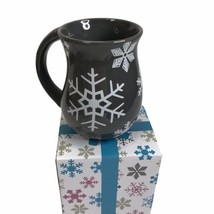Temptations By Tara Snowflakes Mug 16 Oz Gray Holiday Winter - £11.86 GBP