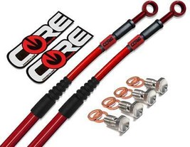 Honda CRF450R Brake Lines 2017-2018 Front Rear (2 lines) Red Translucent Braided - £107.78 GBP