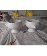 Sur La Table Porcelain Lion Bowls Set, Pedestal Bowls Pair, Everyday Din... - £23.46 GBP