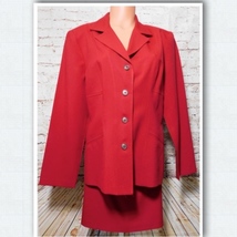 Brioche California Women&#39;s Red Suit Top &amp; Skirt Set Size: 14/16  - £12.53 GBP