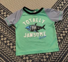 Oshkosh Baby Boy Swim Shirt Size 12 Months TOTALLY JAWSOME - $10.39