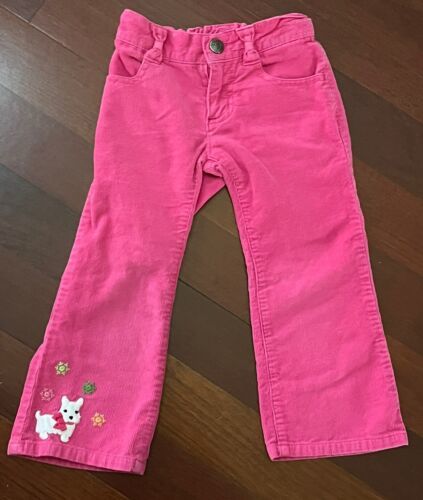 Gymboree Pink Corduroy Pants White Westie Dog & Snowflakes Girl's 3T - $11.87