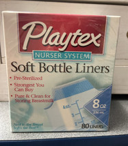 PLAYTEX 8 oz Soft Bottle Liners Pre-Sterilized 80 Liners Nurser System Sealed - £22.49 GBP