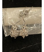 Natural Diamond Earrings 14k Gold floral design  - £1,250.94 GBP