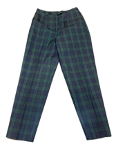 Womens Pendleton Wool Dress Pants Slacks Plaid Green Navy Blue Lined Siz... - $53.99