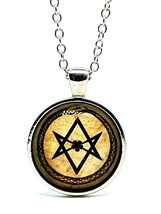 Ouroboros Pendant Hexagram Snake Unicursal Occult Golden Dawn 22&quot; Chain Necklace - £5.98 GBP