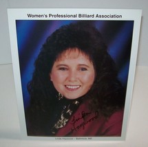 Linda Haywood Professional Billiard Signed Autograph Photo Women&#39;s Pool Vintage - £14.18 GBP