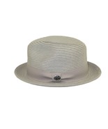Men&#39;s Bently Semi Crushable Fedora Briad Straw Hat Leonardo LE233 Silver... - $82.14 CAD