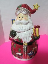 Zhancuo Ceramics Santa Claus Cookie Jar W/Gold Color Accents 13&quot;T Christmas - £19.03 GBP